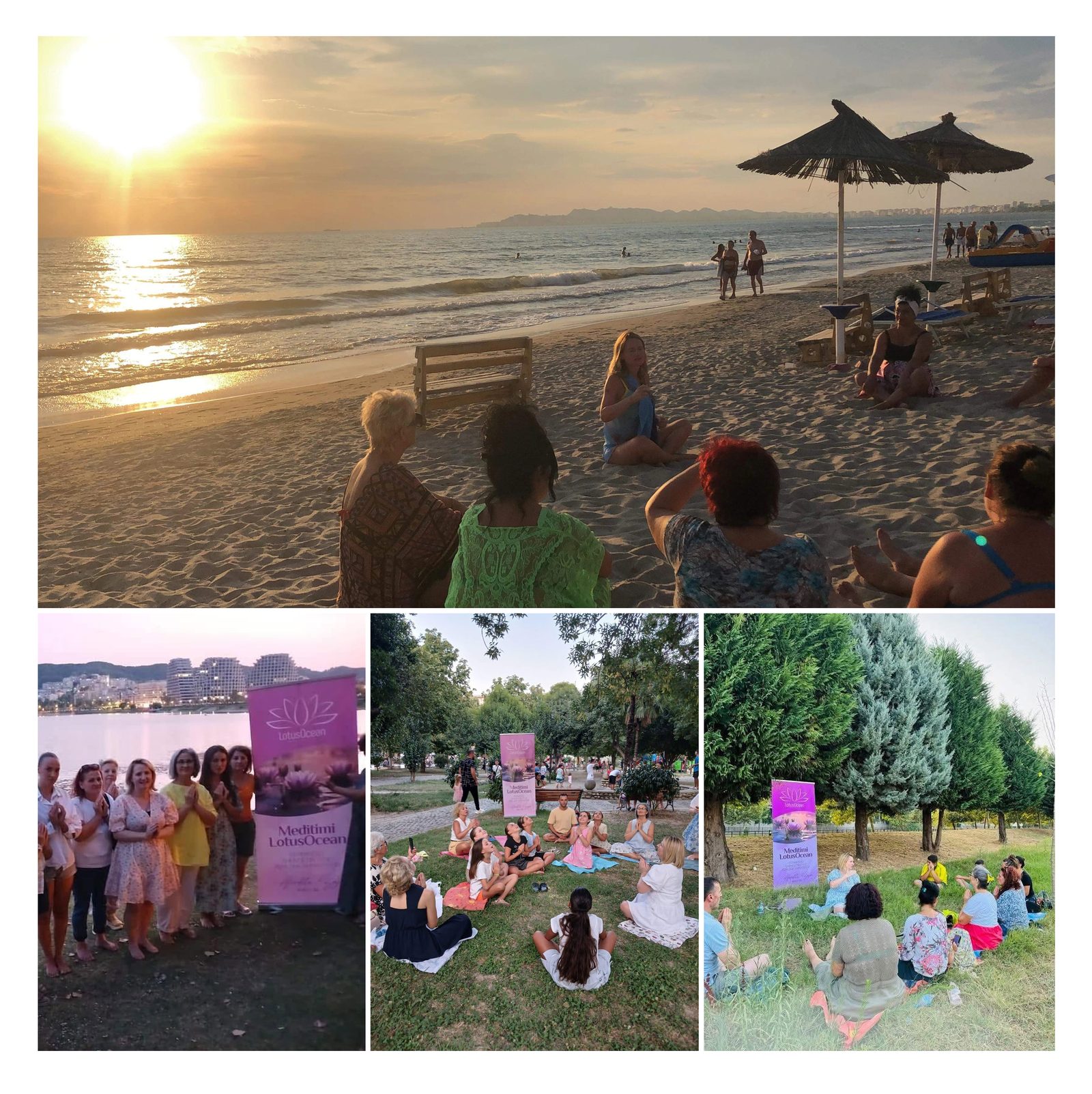 LotusOcean meditation groups gathering on the beach and in parks in Albania